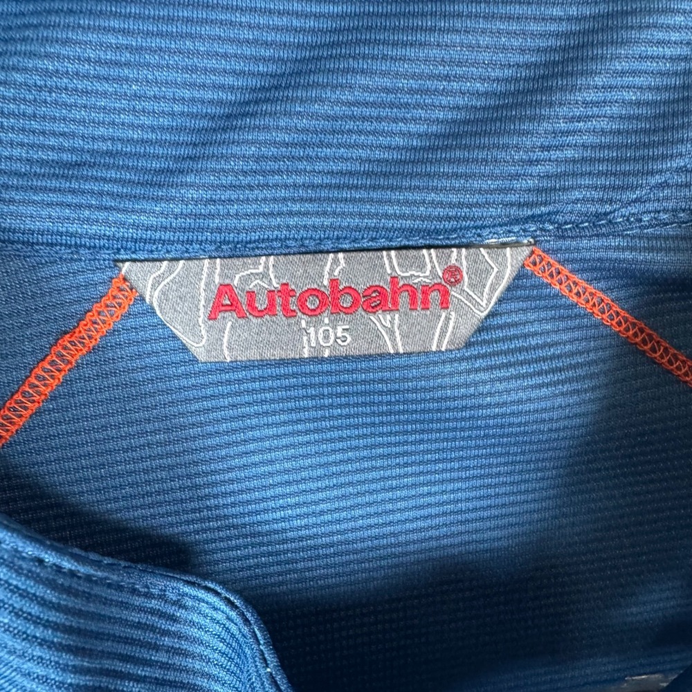 Autobahn Cycling Jersey Mens 105 Blue Orange Gray Colorblock Quarter Zip Shirt - Picture 4 of 12